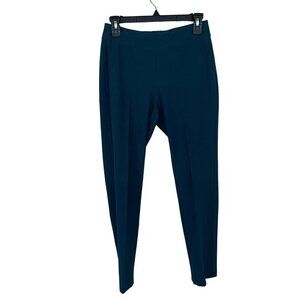 Eileen Fisher Womens Pants Size 4 Green Stretch Crepe Elastic Waist Knit